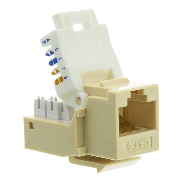 Cat6 Keystone Jack, Toolless, RJ45 Female