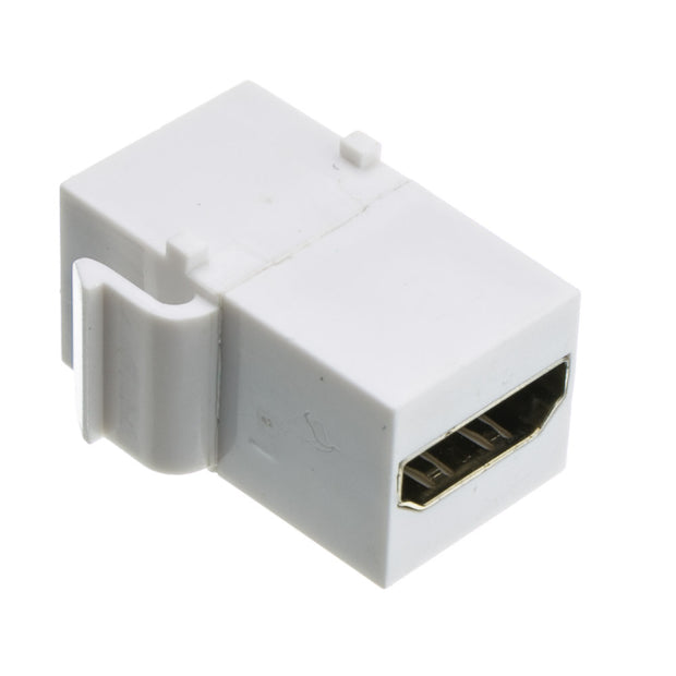 HDMI High Speed Keystone Insert Coupler, HDMI Type-A Female To HDMI Type-A Female, 4K 60Hz, White