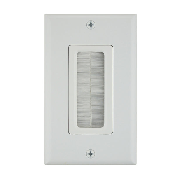 Decora Wall Plate Insert, Brush Style Pass Through, White