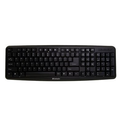 Slimline Corded USB Keyboard, Black, Standard 107 Key