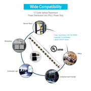 12 Outlet Vertical Rackmount Power Distribution Unit (PDU), Power Strip, 15A with 6ft Power Cord