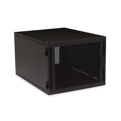 8U Compact Server Cabinet, with adjustable rails, caster wheels, 400 lbs capacity, Vented Door