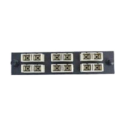 LGX Compatible Adapter Plate featuring a Bank of 6 Multimode Duplex SC Connectors in Beige for OM1 and OM2 applications, Black Powder Coat