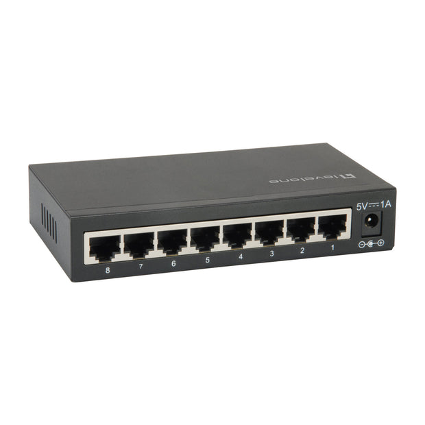 8 Port 10/100/1000 Gigabit Ethernet Switch, Energy Efficient Ethernet / IEEE 802.3az Support, Black Metal Case