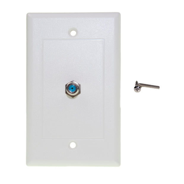 TV Wall Plate with 1 F-pin Coupler, 3GHz White