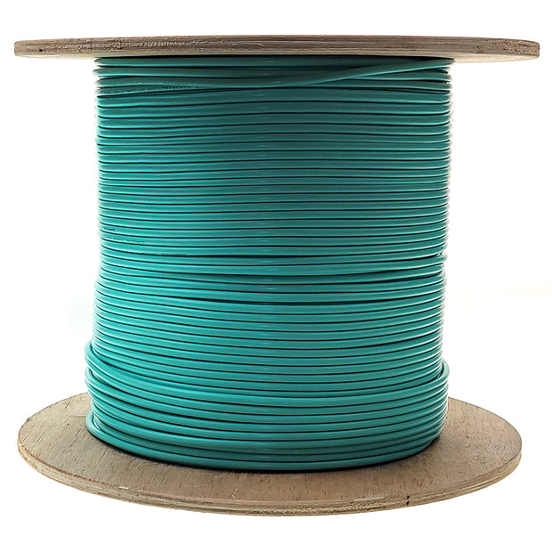 Bulk Zipcord Fiber Optic Cable, Duplex, Multimode 50/125 OM3, GR-409-CORE, Aqua, Riser Rated, Spool, 1000 foot