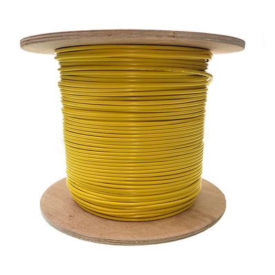 2 Strand Indoor Distribution Fiber Optic Cable, OS2 9/125 Singlemode, Corning, Yellow, Riser Rated, Spool