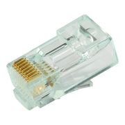 Simply45 Cat6 Pass Through RJ45 Crimp Connectors, Solid 23AWG/Stranded 26-24AWG, Green Tint, Jar 100 pieces